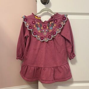 Boden Kids Floral Embroidered Dress - Pink